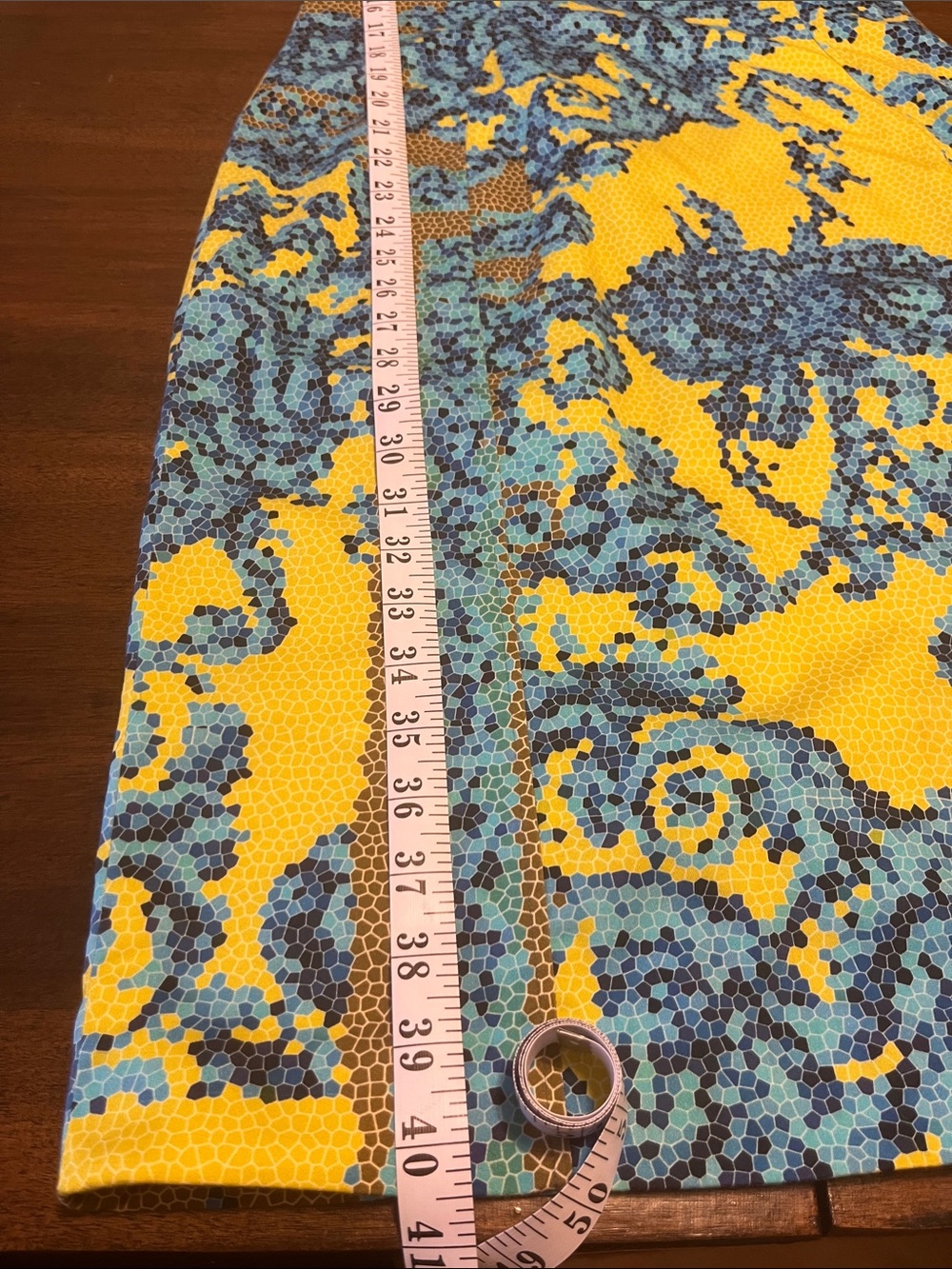 Versace Collection Mosaic Yellow,Blue and Brown Square-Neck Midi Dress - Picture 8 of 15